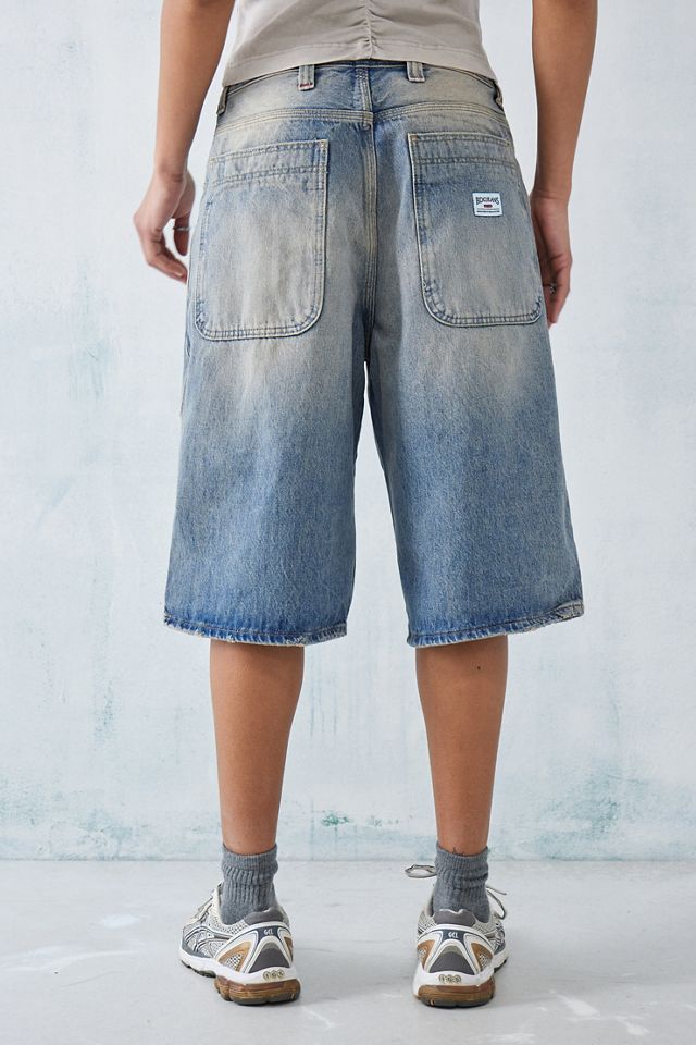 BDG Light Wash Denim Nicola Longline Skate Shorts #3