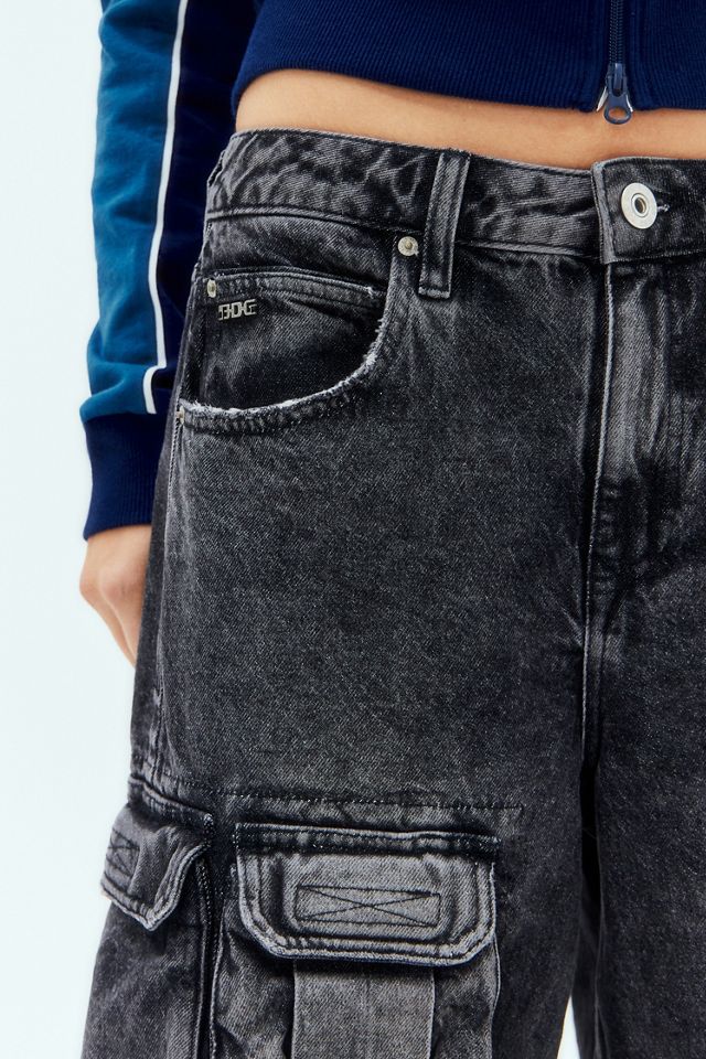 BDG Denim Multi-Pocket Longline Washed Black Jorts #2