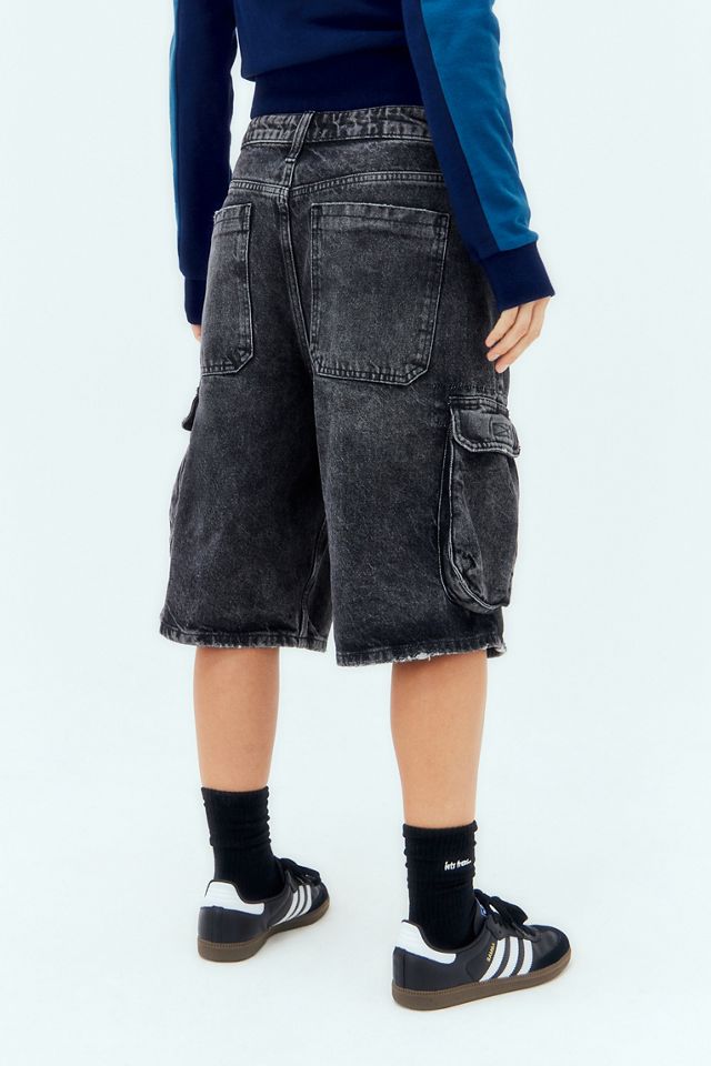 BDG Denim Multi-Pocket Longline Washed Black Jorts #3