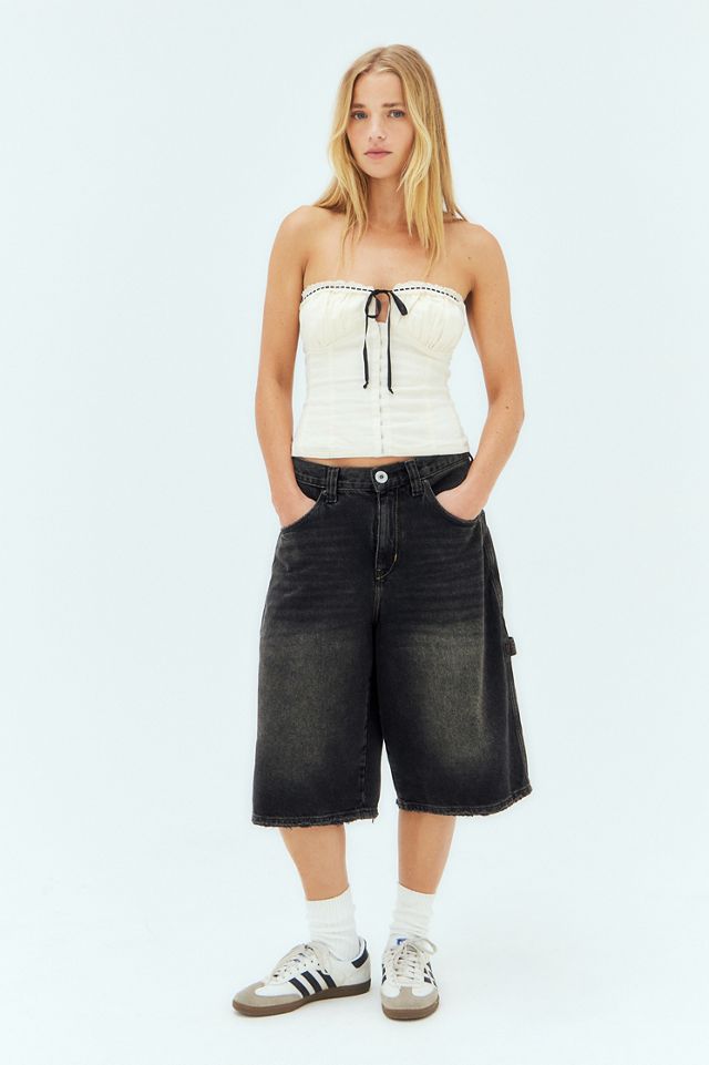 BDG Astrid Longline Washed Black Jorts  #3