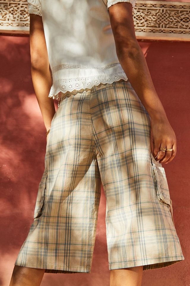 BDG Sasha Checked Longline Cargo Shorts #1