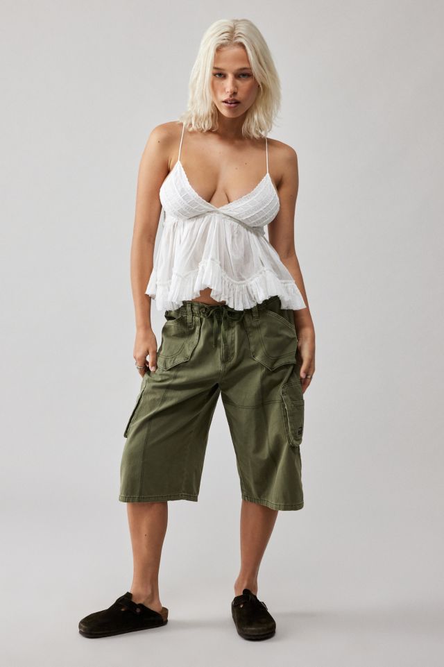BDG Sasha Longline Cargo Khaki Jorts #1