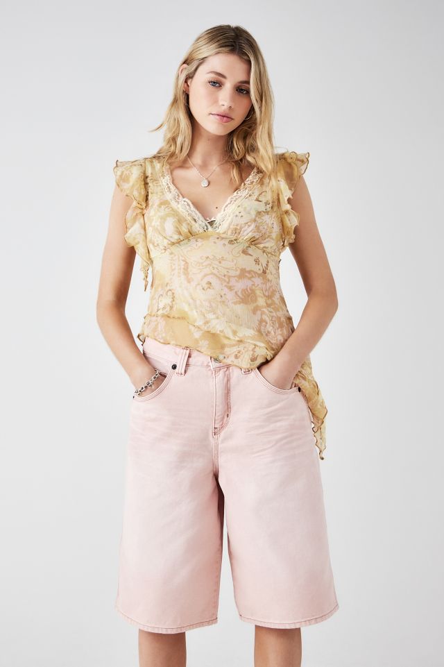 BDG Annie Longline Carpenter Pink Jorts | Urban Outfitters UK