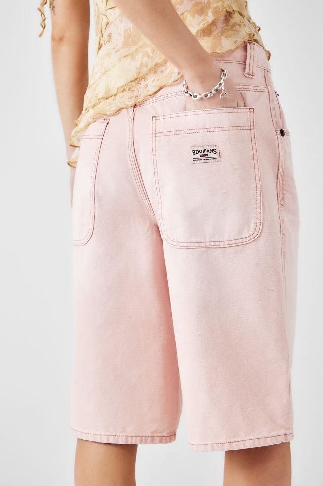 BDG Annie Longline Carpenter Pink Jorts | Urban Outfitters UK