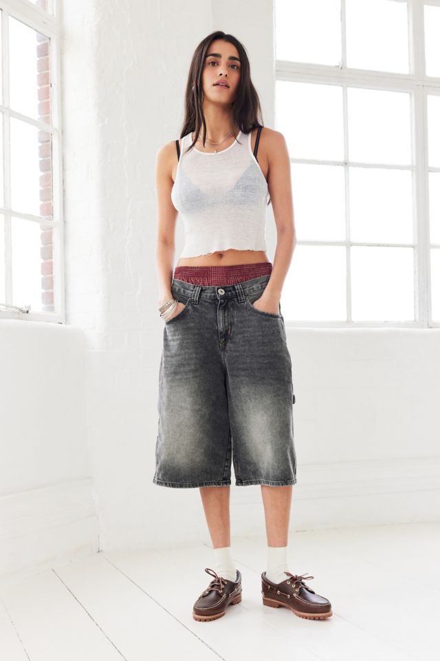 BDG Astrid Longline Washed Black Jorts | Urban Outfitters UK