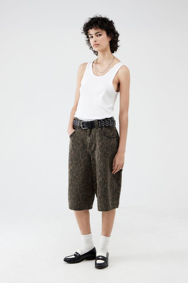 BDG Astrid Longline Leopard Print Jorts #1