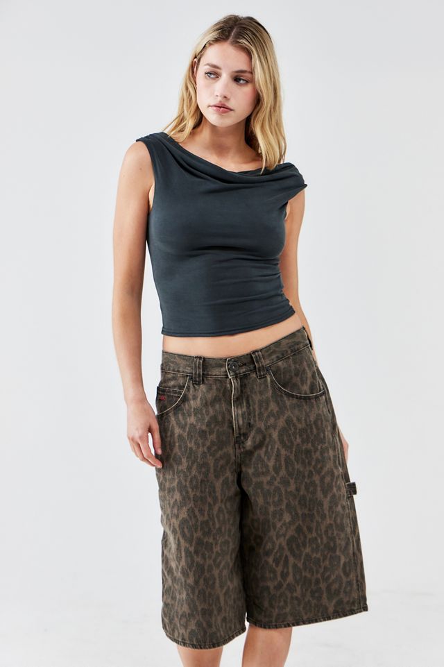 BDG Astrid Longline Leopard Print Jorts #2
