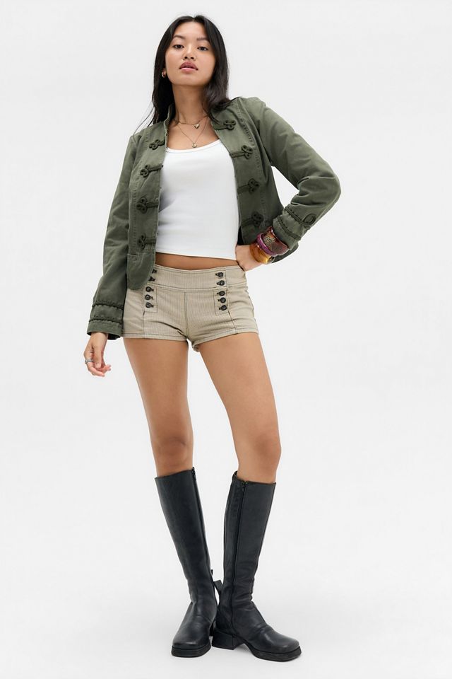 BDG Piper Ticking Stripe Mikro-Shorts #1