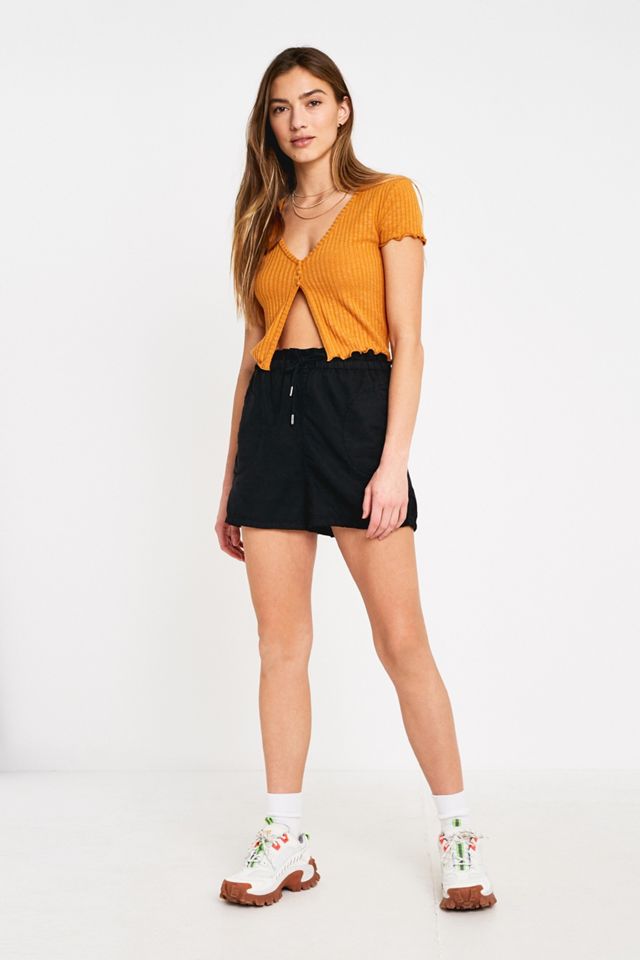 BDG Black Paperbag Pantalones cortos de cintura alta #2