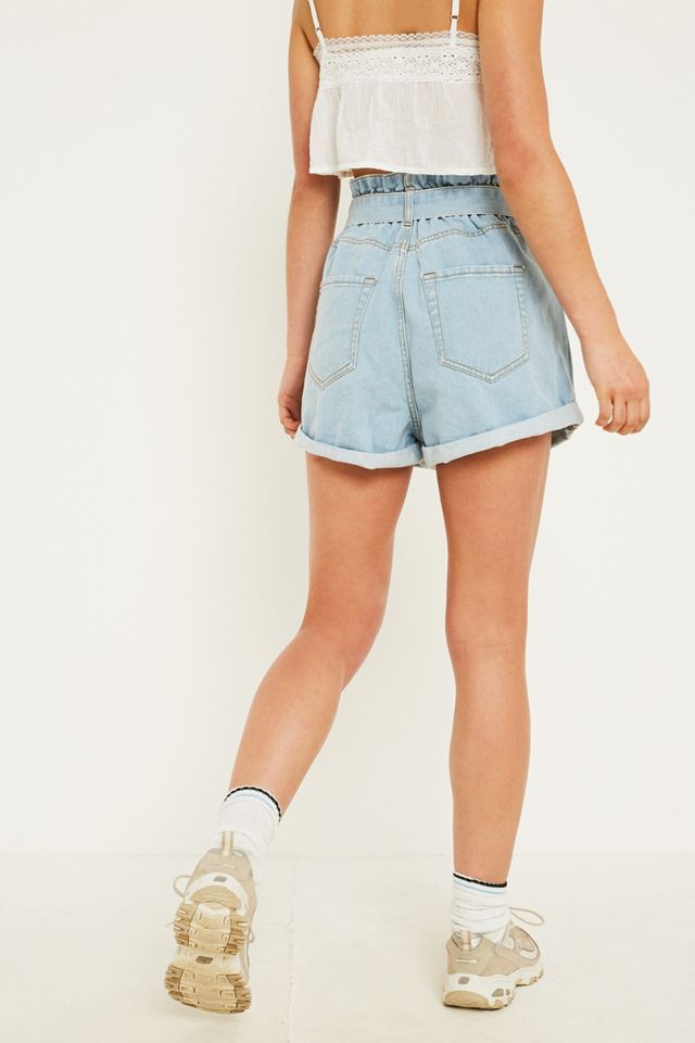 BDG Paperbag Tie Denim Mom Shorts #2