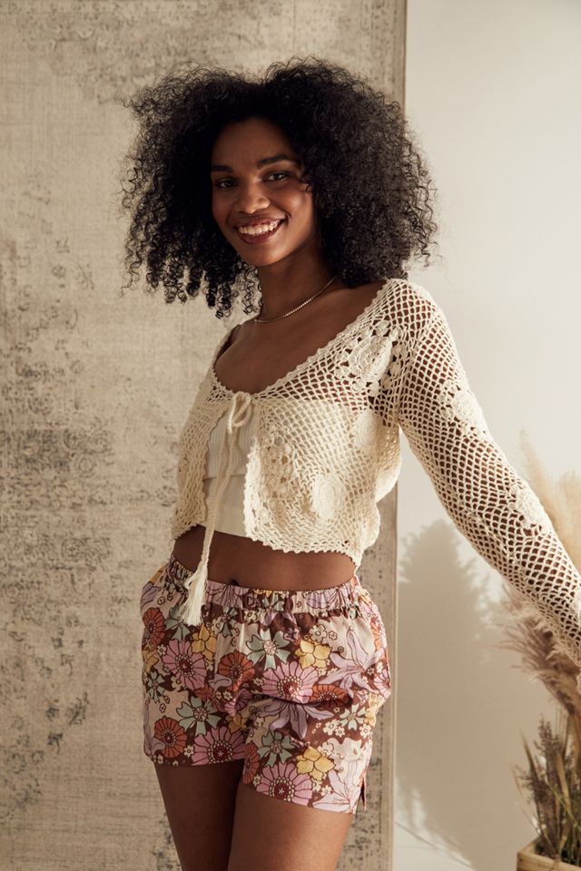 UO Poplin Vintage Floral Shorts #1