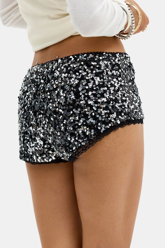 UO Sequin Mini Shorts #3