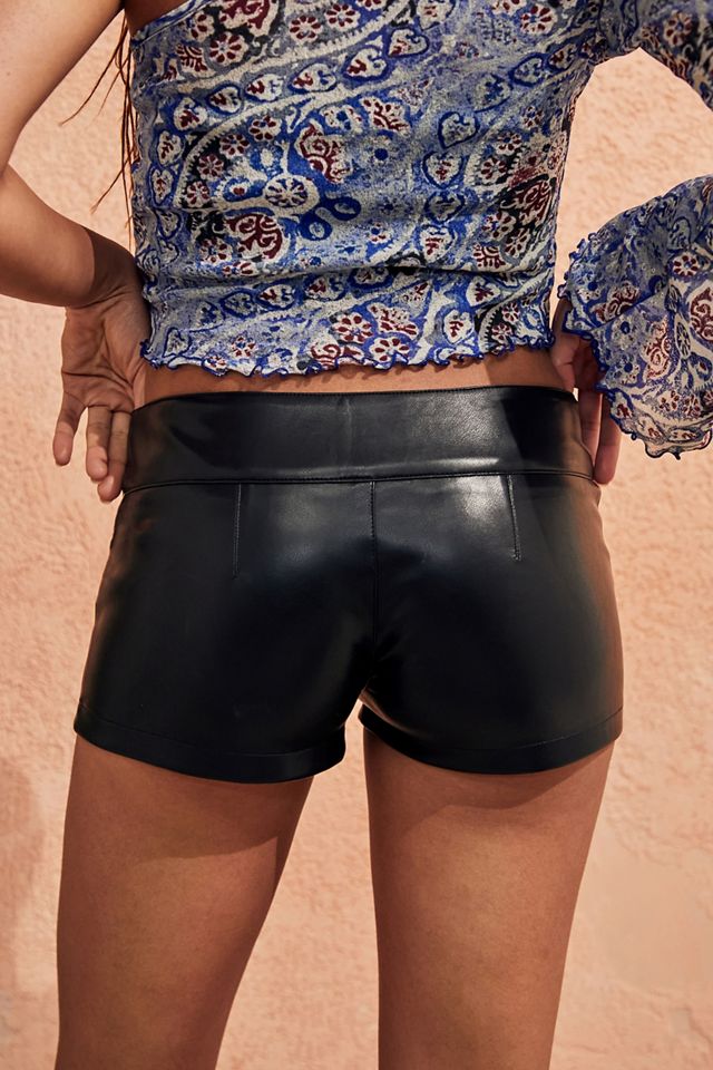 UO Recycled Faux Leather Micro Shorts #2