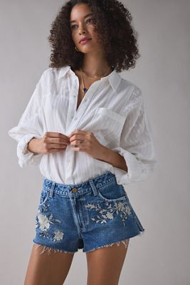 Pantaloncini in Denim Laser Ricamati BDG Georgie