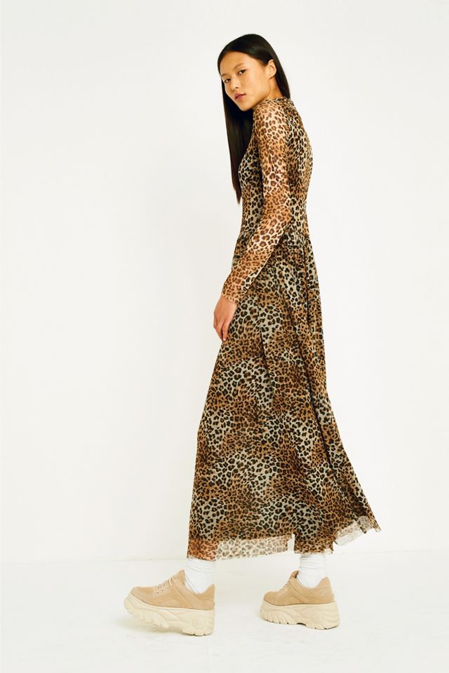 UO Leopard Print Mesh Maxi Dress #4