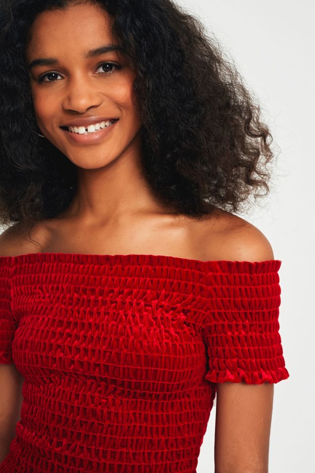 Spille & Aghi Velluto Off-the-Shoulder Bodycon Abito #2