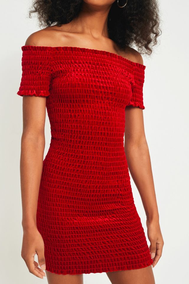 Spille & Aghi Velluto Off-the-Shoulder Bodycon Abito #4