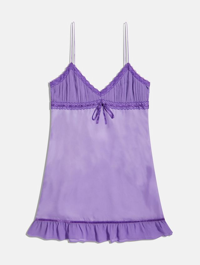 UO Purple Angela Lace & Satin Mini Slip Dress #3