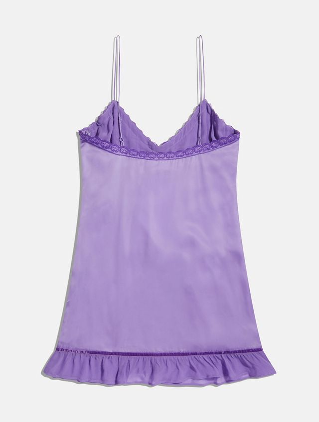 UO Purple Angela Lace & Satin Mini Slip Dress #4