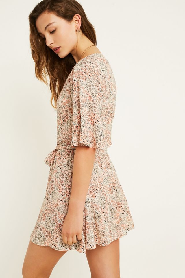 UO Daydream Sage Floral Button-Through Dress #2