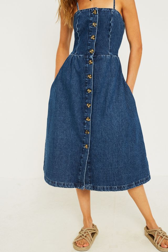 UO - Robe midi Emilia boutonnée en denim #3