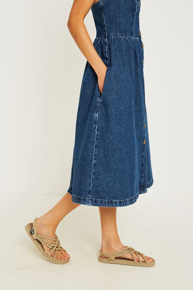 UO - Robe midi Emilia boutonnée en denim #5