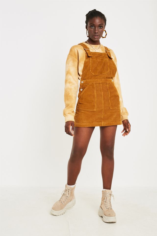 Mustard corduroy cheap pinafore dress