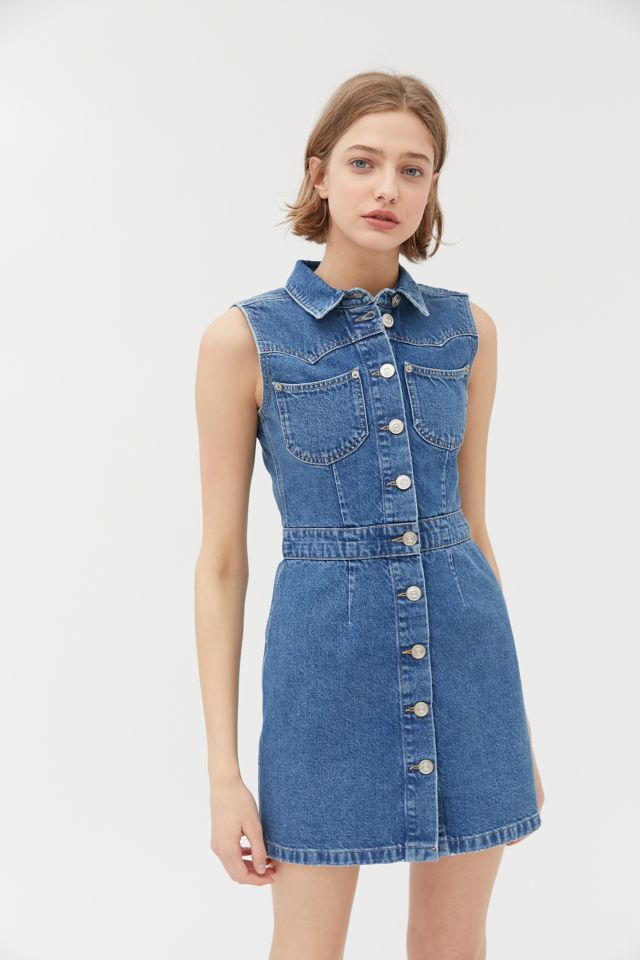 Urban outfitters outlet denim button dress