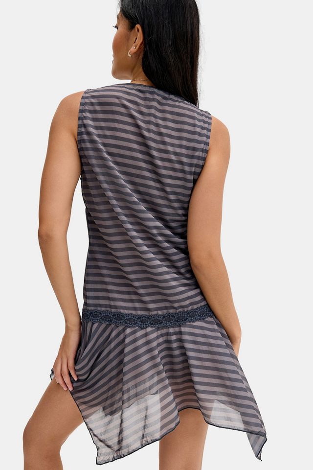 Silence + Noise Alora Streifen Minikleid mit tiefer Taille #3
