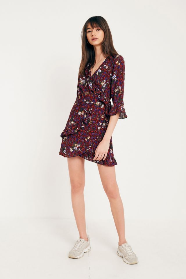 Urban outfitters floral wrap hot sale dress