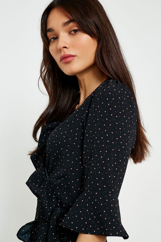 UO Polka Dot Ruffle Wrap Dress #2