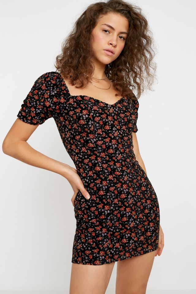 UO Chelsea Jacquard Floral Mini Dress Urban Outfitters UK