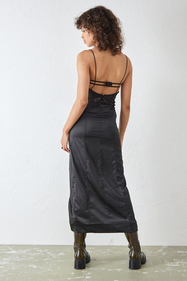 Robe longue bustier en satin et dentelle UO Vixen #3