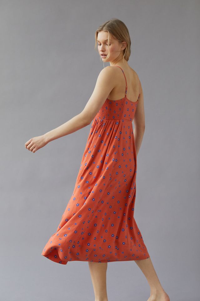Robe smockée vichy en seersucker - Bleu - Femme - 6.00