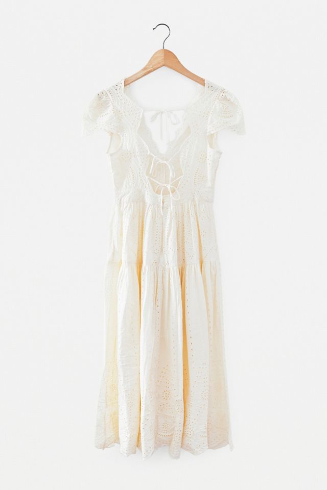 UO Wild Daisy Eyelet Tie-Back Midi Dress #1