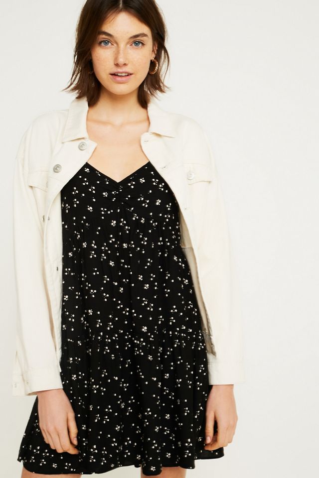 UO Harper Tiered Lace-Up Babydoll Dress