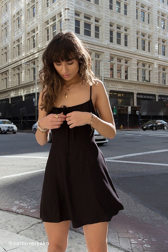 urban outfitters black dress UO Cora Lace Strappy-Back Midi UO Rosebud Mesh Mini Dress