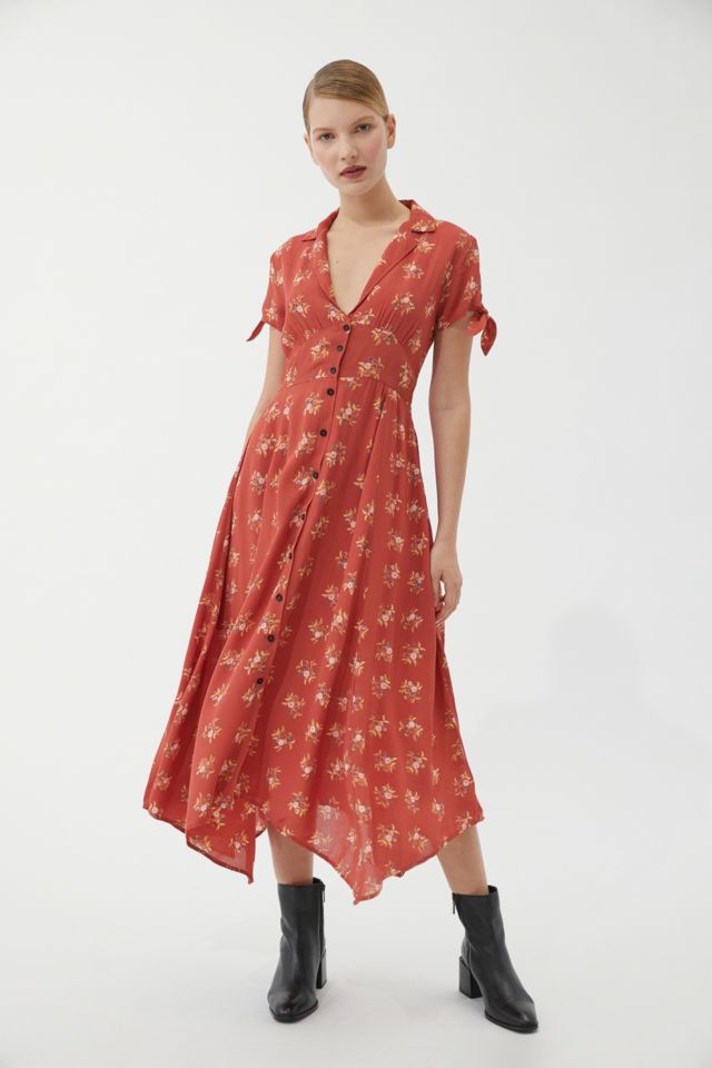 Urban outfitters shop red floral dress