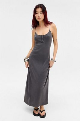 Robe maxi côtelée délavée à l'acide BDG