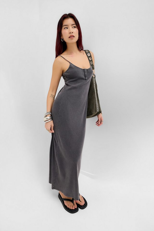 Robe maxi côtelée délavée à l'acide BDG #2