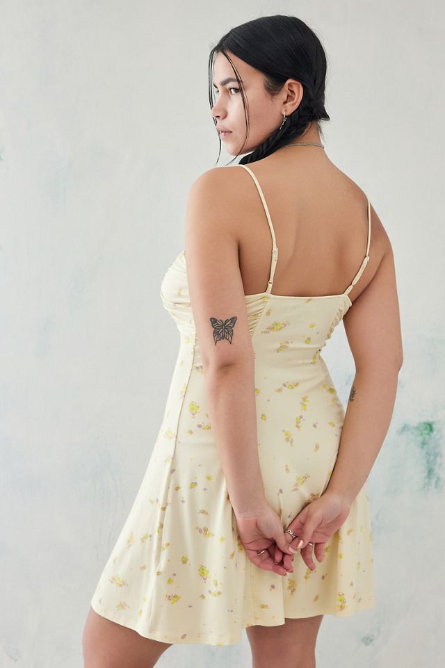 UO Dasha Vestito Mini Floreale Ditsy Giallo #2