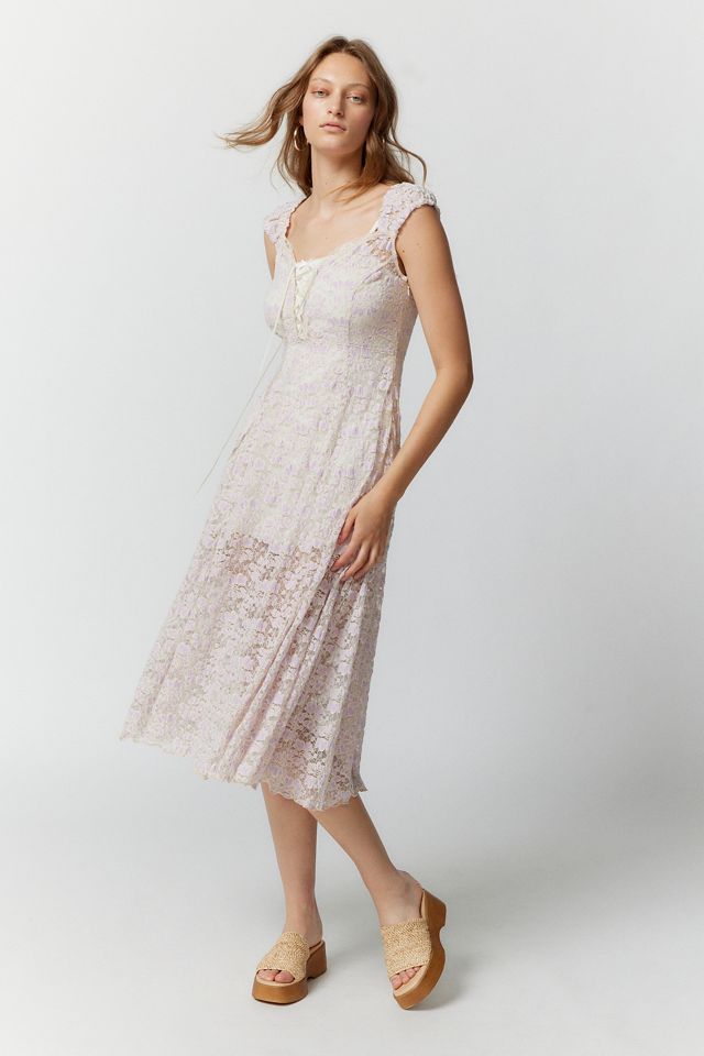 UO Iris Lace Floral Midi Dress #2