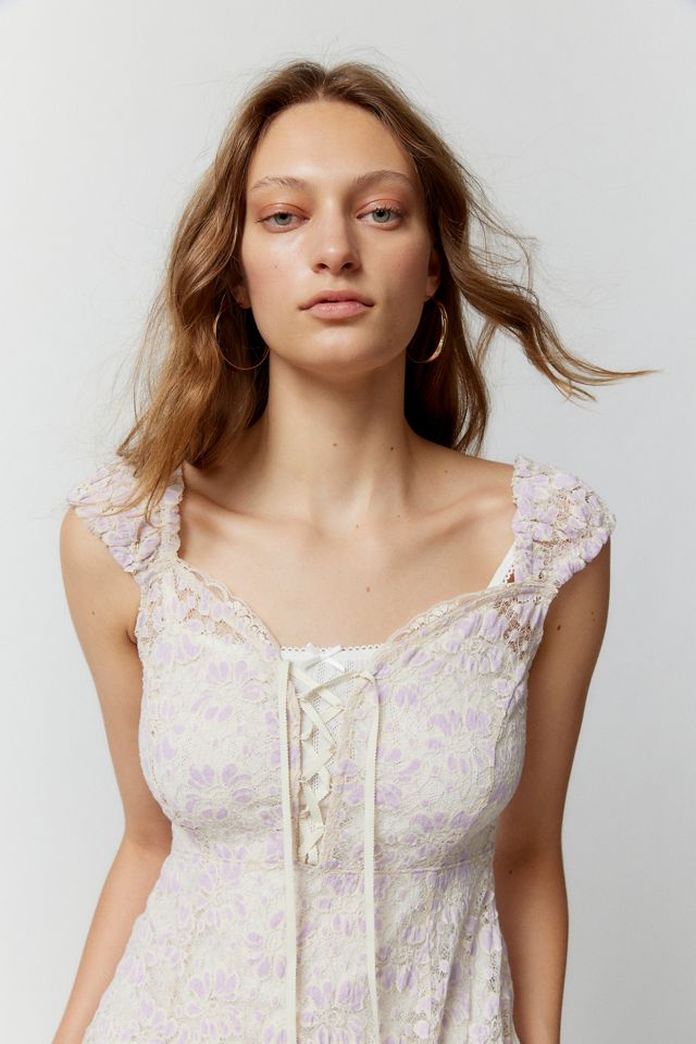 UO Iris Lace Floral Midi Dress #3