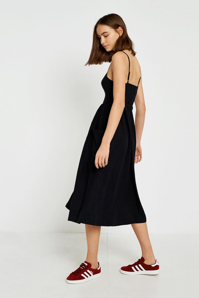 UO Emilia Black Button-Through Midi Dress #5