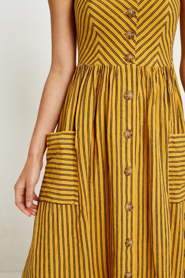 UO Emilia Striped Button-Through Midi Dress #3