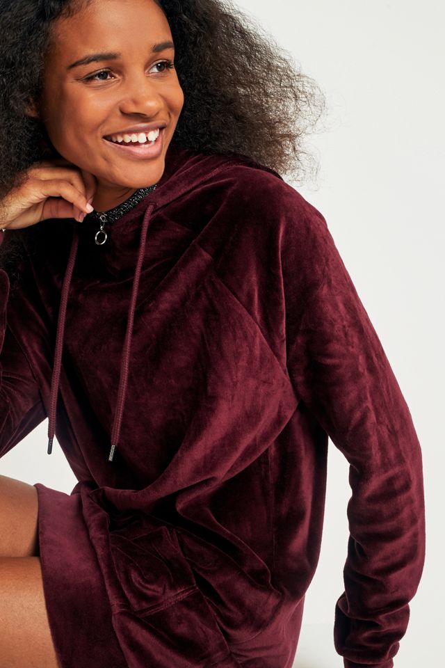 Velvet hot sale hoodie dress