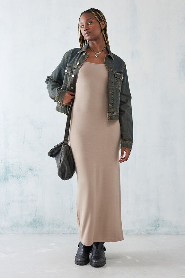 UO Sabina Long Sleeve Slinky Maxi Dress