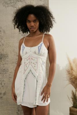 Embroidered Slip Dress