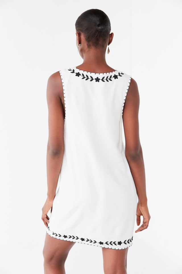 UO Valencia Ivory Embroidered Shift Dress #2