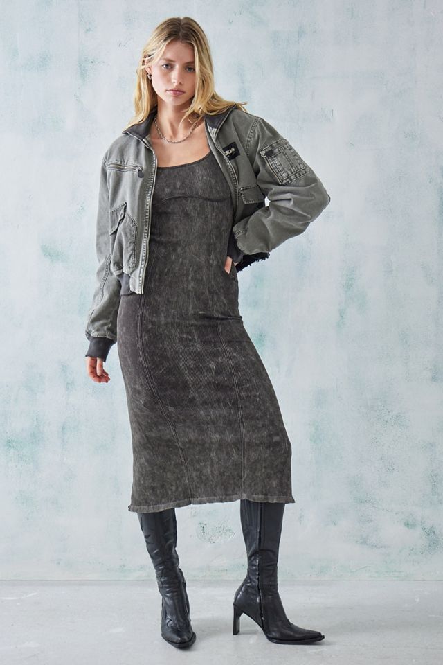 BDG Kallie Awkward Ribbed Midi Dress  #3